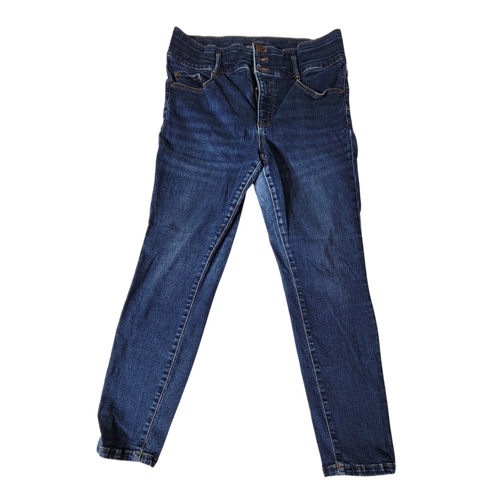Ann Taylor Petite Skinny Jeans Dark Wash High Rise‎ Blue Denim 8P